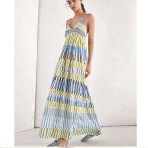 Massimo Dutti Silk Halter Maxi dress Size 10 in EUC